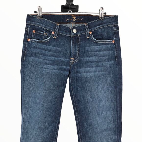 7 For All Mankind Bootcut Flare Dark Wash Jeans size 27 - Picture 2 of 12